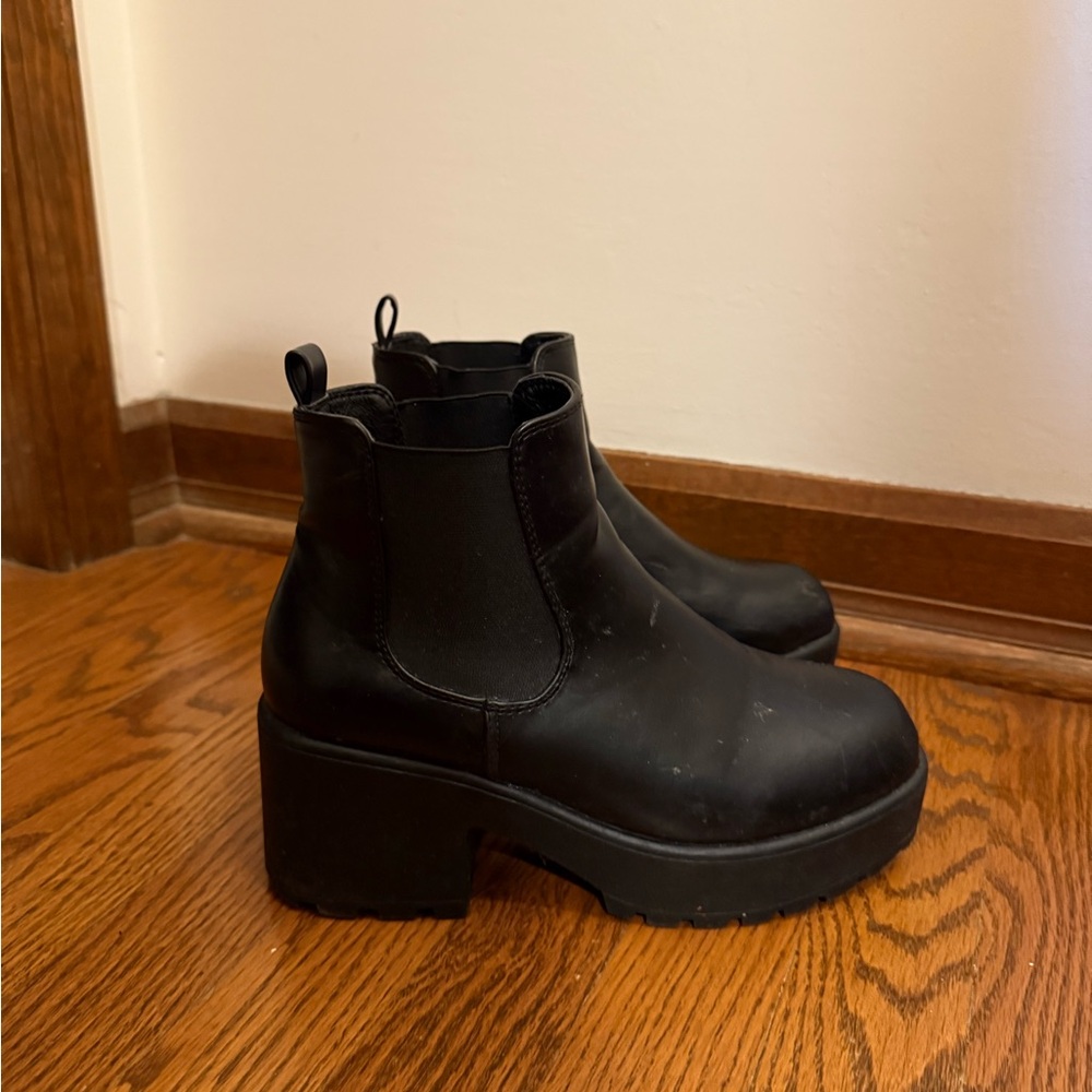 Black Platform Ankle Boots
